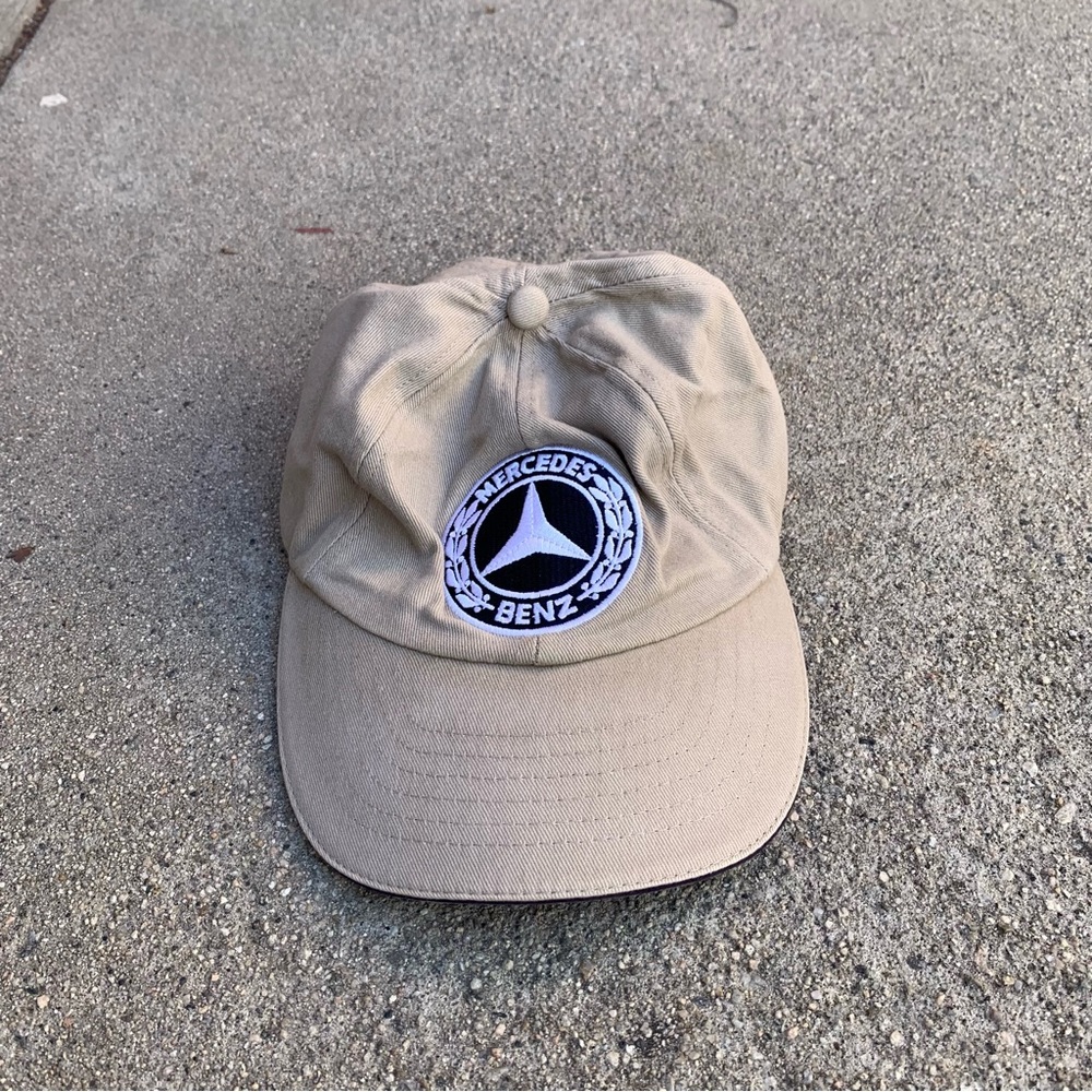 Vintage Official Mercedes Benz Tan Adjustable Strap Hat